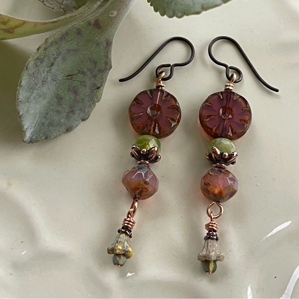 ARTISAN Earrings - “Mauvelous” Dangles - Picture 4 of 10